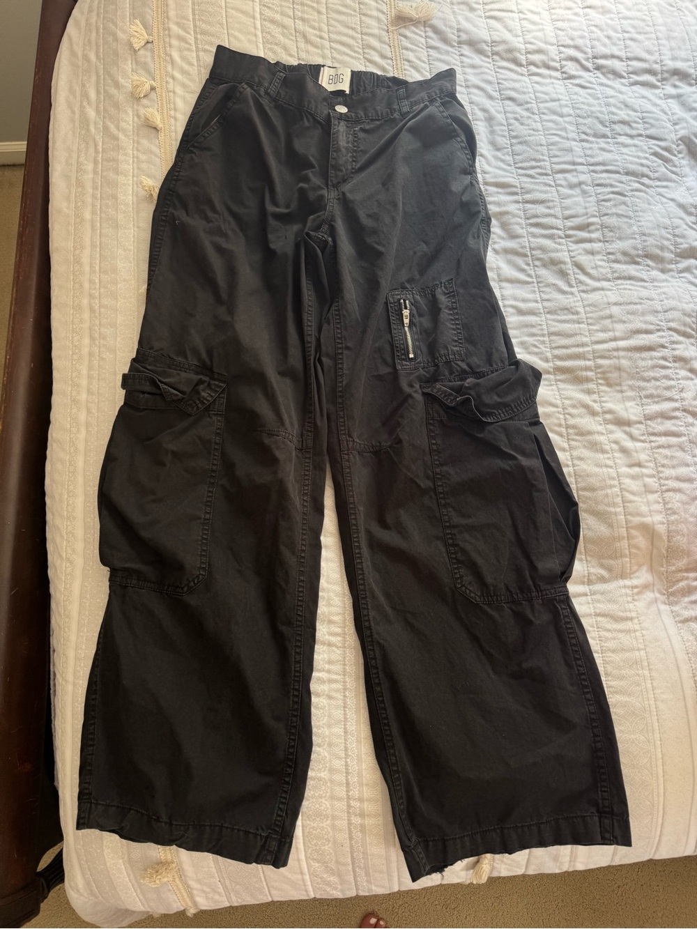 BDG Black Wide-Leg Cargo Pants Low Rise